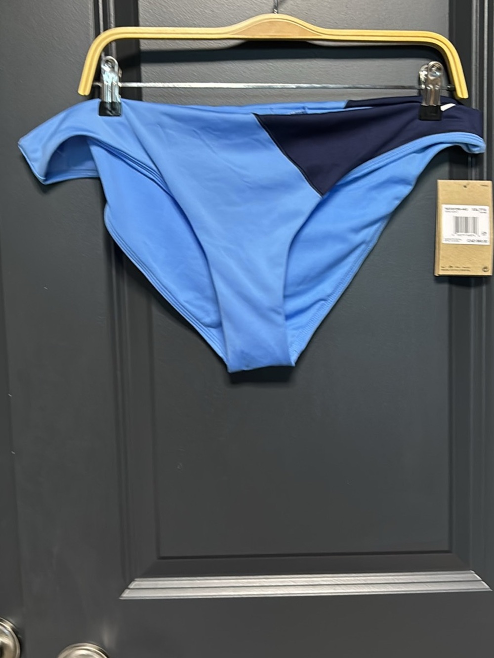 Nike Light Blue Swim Briefs with Navy Accent